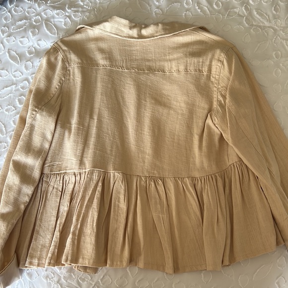 Miami Linen Peplum Button Blazer Small - Picture 6 of 6